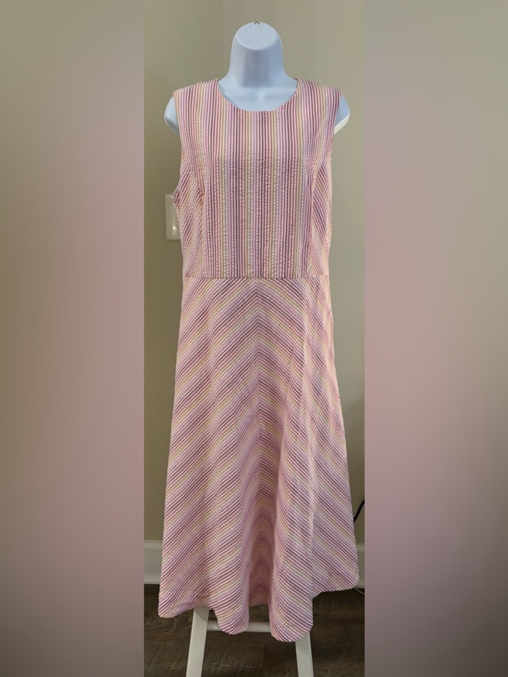 Draper James Pink Striped Sleeveless Midi Dress - Picture 2 of 3